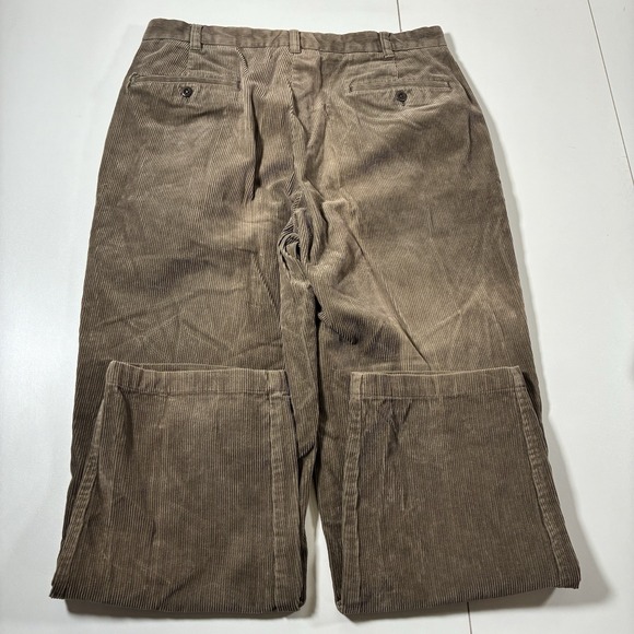 Vintage Brooks Brothers Corduroy Pants 33x29 Brown Relaxed 90s Old Money (34x32) - Picture 5 of 10